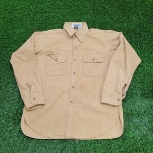 Vintage 80s Woolrich Button Shirt Large 23x30 Chamois Baggy